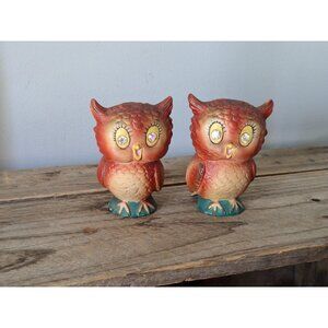 3/25$ Lefton Owls salt and pepper shakers with Rhinestones eyes